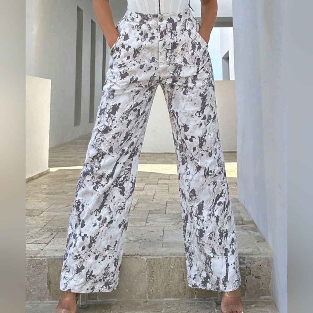 Wide leg denim pants size small